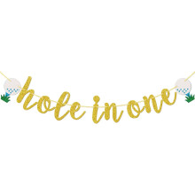 Bannière « Trou en un », bannière « Premier anniversaire sur le thème du golf », décorations pour une fête sur le thème du golf, paillettes
