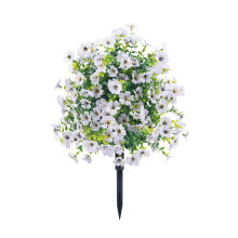 Fake Flowers in Vase with Ground Spikes – 22in Faux Shrubs for Outdoor Garden, Porch, Patio, Wedding & Party Decoration