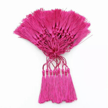 100pc 3'' DIY Craft Tassels Fringe Pendants Bookmark Bag Hanging curtain Decor-rose red-100pcs