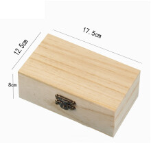 Wooden Rectangle Keepsake Box with Hinged Lid 17.5x12.5x8