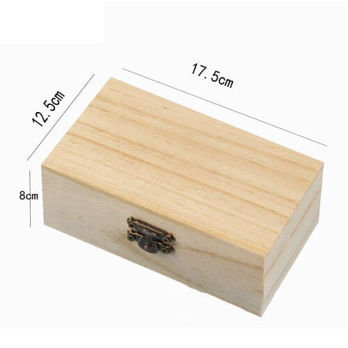 Wooden Rectangle Keepsake Box with Hinged Lid 17.5x12.5x8