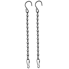 2Pc Black Iron Chain for Hanging Bird Feeders, Birdbaths & Decor—Compatible with Standard Hooks