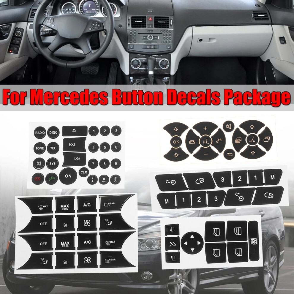 Mercedes Benz Button Repair Stickers For Door Steering A/C 939152752997