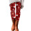 Røde blomsterprintede ankellange leggings til kvinder i polyester-spandex 2
