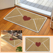 Valentines Day Heart Envelope Doormat - Outdoor Indoor Entrance Front Doormat Decoration -Non Slip Large Indoor Love Heart Doormats