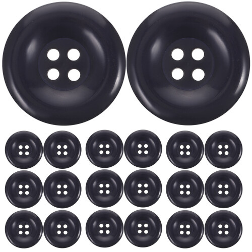 Replacement Buttons Navy Blue Round Resin 50 Pcs