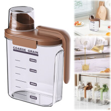 1.5L Airtight Cereal Container with Measuring Cup Lid & Pouring Spout – Plastic Pantry Organizer for Rice, Flour, Sugar, Pet Food – Compatible