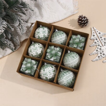 Christmas Ball Ornament Green 9 pcs 8 cm