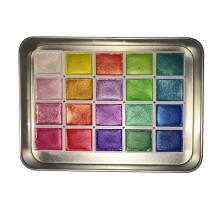 20 Colors Of Pearlescent Solid Watercolor Pigment Watercolor Painting Pearlescent Coloring