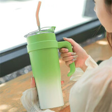 Pink Stainless Steel Drink Tumbler with Handle & 2-in-1 Straw Lid, Leak-Proof, Keeps Drinks Cold 24H, Dishwasher Safe
