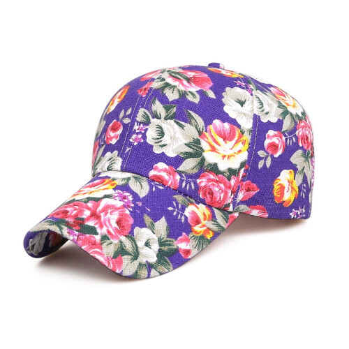 Women Floral Printed Baseball Cap Sun Shade Adjustable