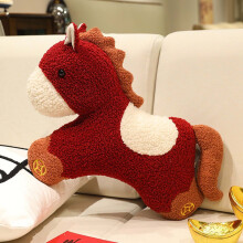 Chinese horse plush pillow Zodiac New Year decor