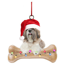 Christmas Decor Double Sided Cat And Dog Christmas Ornaments Acrylic Craft Gifts Christmas Pendants Party Decorations