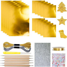 Embossing Foil Sheets, 15-Pack Gold and Silver 0.07mm Metal Foils for Engraving, Stamping, Painting and Scrapbooking Decoration