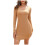 Damen-Bodycon-Kleid, langärmelig, einfarbig, braun 2