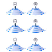 6-pack genomskinliga PVC-sugkoppskrokar, 58 mm vägghängare för glasspegelkakel, skruvkrokar, hållare för icke-porösa ytor, 2 kg kapacitet
