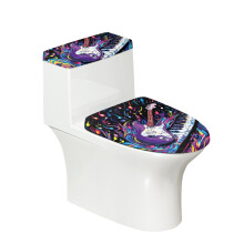 Electric Guitar Art Durable Elastic Fabric Toilet Dust Cover Set, Stretch, Elastic Bottom U-Shaped Soft, Stretchy Fabric