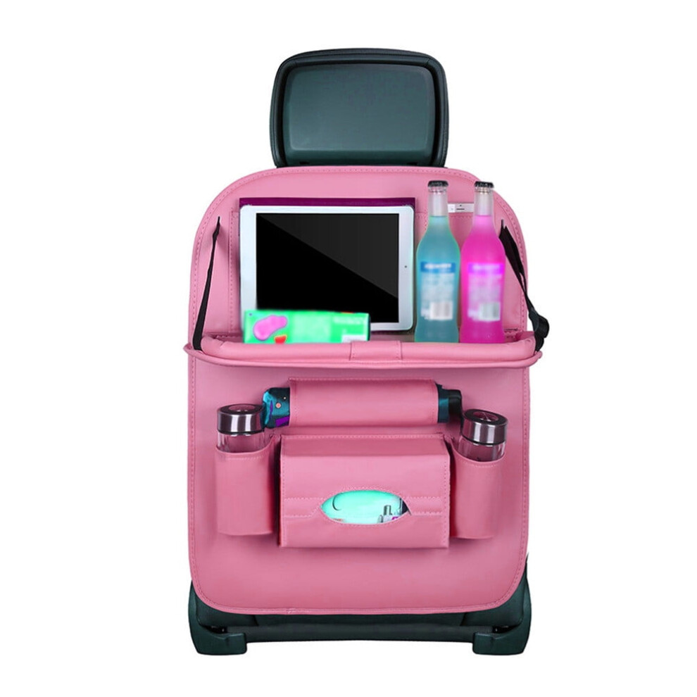 Car Backseat Organizer With Tray 6 Pockets Seat Back 974856125081