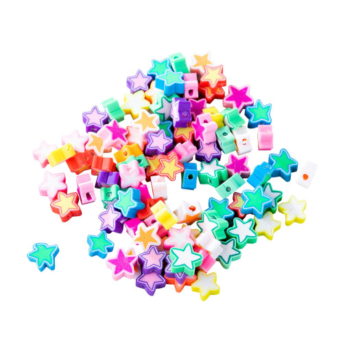 Soft Pottery Spacer Beads Round Mixed Color 50PCS