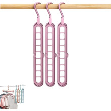 9 in 1, 9 Holes Rotate Anti-Skid Folding Hangers with Multifunction Space, Space Saving Hangers, Saving and Cascading Features