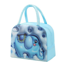 Cartoon Bento Lunch Box Bag Blue Elephant Brown Puppy 3D