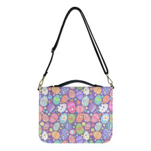 Easter Boho Floral Eggs Print Lightweight PU Leather Bible Cover & Tote Bag with Shoulder Strap – XL, compatible with standard Bibles