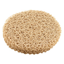12pcs Paper Braided Round Placemats Non-Slip Heat Table Mats for Dining Tables Indoor & Outdoor Place Mats Beige