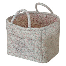 Boho stoffen opbergmand, grote wasmand met bloemenprint, draagbare opvouwbare opbergtas voor kleding en diverse spullen