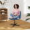Chaise de bureau croisée bleue large sans accoudoirs 2