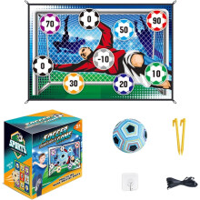 Stryka Skillzone Football Accuracy Target Game – Foldable Flannel Mat, 1 Ball, Indoor/Outdoor Soccer Set for Hand-Eye Coordination (Blue)