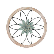 Wooden Flower Wall Decor 11.81x11.81inch For Home Office Corridor (Green)