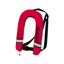 Adult inflatable kayak PFD vest red for boating fishing SUP