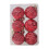 Shatterproof Weave Striped Christmas Balls Red 6 PCS 1