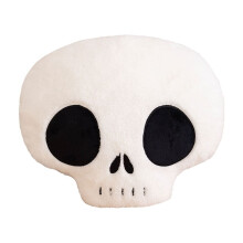 Halloween Skull Throw Pillow Cotton Soft Skeleton Pattern Cushion for Sofa Bed Car Office Seat Easy Clean Unique Gift Decor