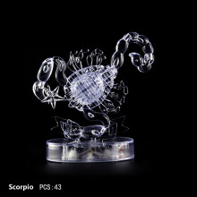 3D Crystal Puzzle with LED Lights - 118pc Zodiac Stars,Challenging Adult Puzzle, Night Light & Desk Decor for Teens 14+ K