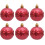 Vintage Red Snowflake Ornaments Plastic 6 PCS 1