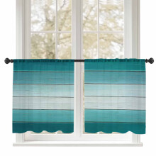 Teal Green Gradient Sheer Curtains 52in W x 45in L Rod