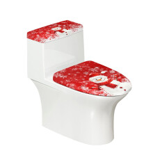 Adjustable Soft Elastic Edge Polyester Toilet Seat Cover Set Bathroom Supplies Stays in Place Reusable 17x21 Inches 2 Piece Set