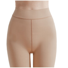 Women's lined high-waisted tights beige M