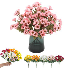 Hot Sale! Artificial Flower Autumn Pink-Artificial Mums Artificial Outdoor Sunset Mums Flowers Windproof No Fade Or Wilt For Garden Porch Home Decor