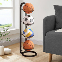 Portable Basketball Storage Rack 4-Tier Indoor