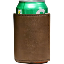 Leather Beer Bottle Sleeve - Insulated Can Cooler, BBQ Party Use, Slim Beverage Sleeve
