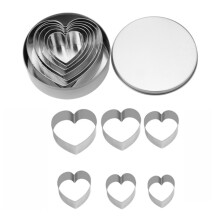 Heart Cookie Cutter Set Stainless Steel 6-Pc