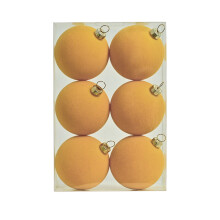 Christmas Ornament Velvet Ball Yellow 6 pcs