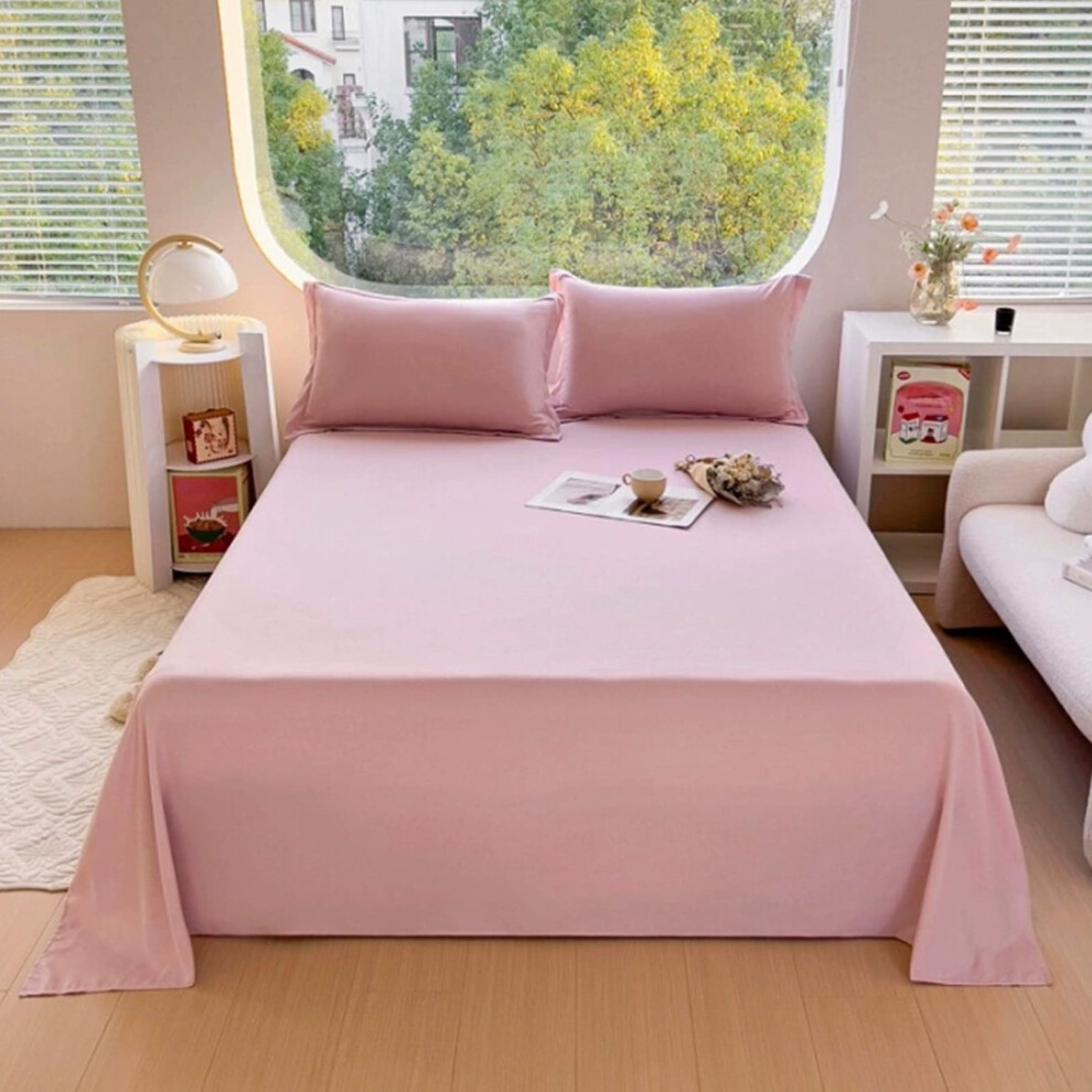 Solid Color Flat Sheet Queen Size Polyester