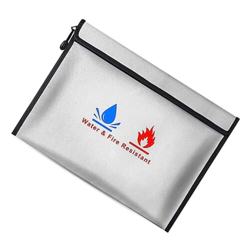 Fireproof Document Bag Waterproof Zipper Money File Bag