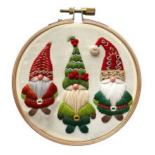 Christmas Embroidery Kit Adult Beginner Gnome