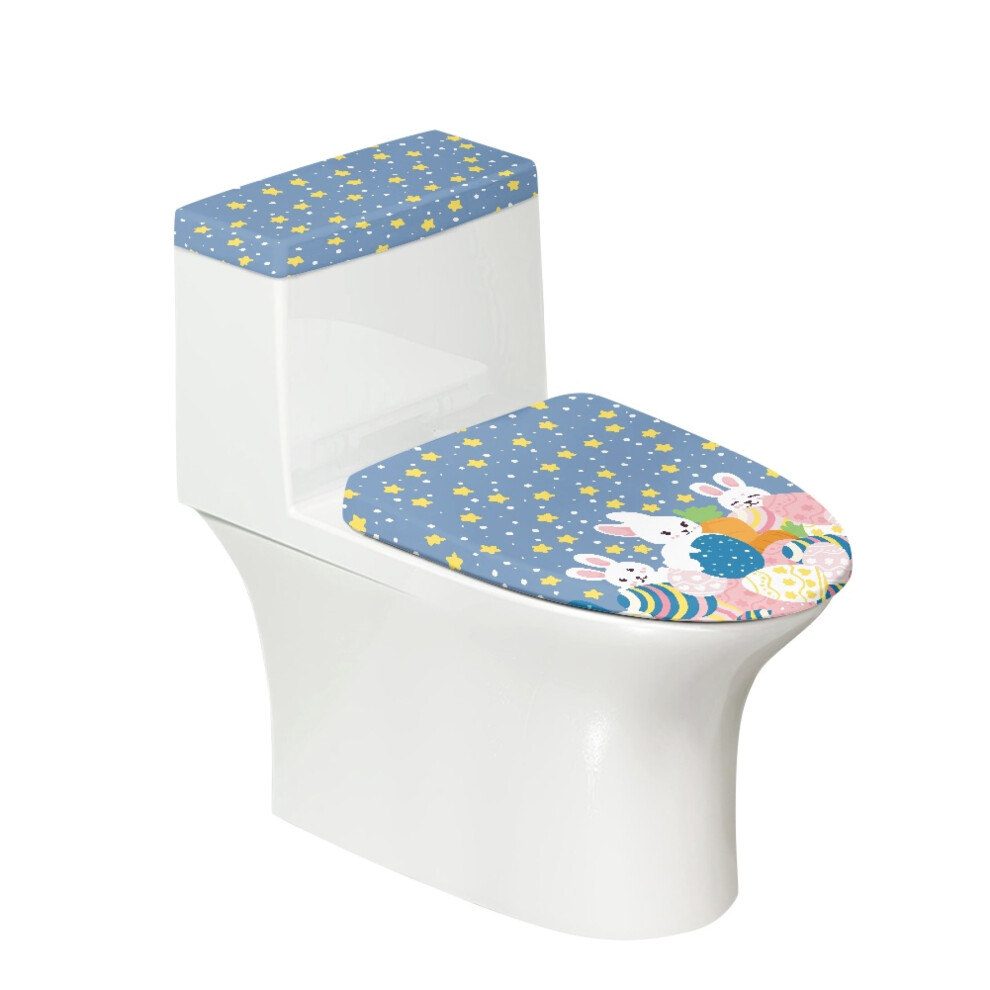 Easter Bunny Toilet Lid Covers Set 2 Pieces 17X21 Inches 975221470294
