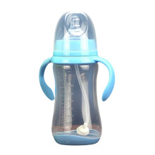 Narrow Sippy Straw Bottle PP Handles Weighted Straw 300 mL