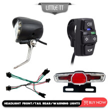 E-bike Headlight and Taillight Set 36V 48V Waterproof Black